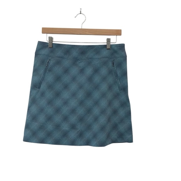 Annika Cutter & Buck Teal Patterned A-Line Golf Skirt Size 6 - Picture 4 of 4